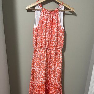 Pretty Ann Taylor midi dress with bright floral print size 2